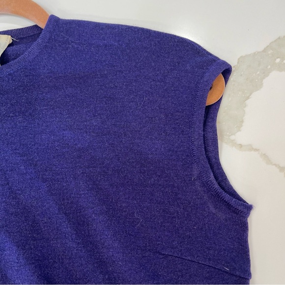 Vintage 70’s sleeveless sweater wool purple small medium - Picture 6 of 11